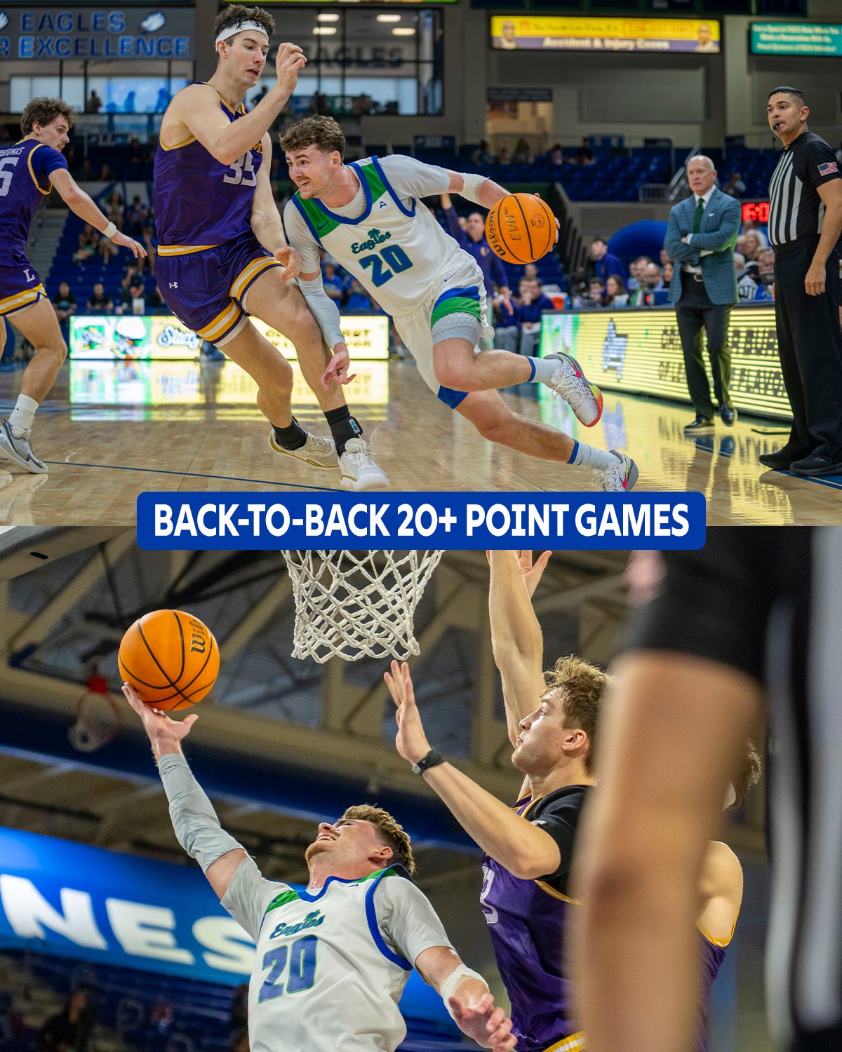 JR Konieczny — back-to-back 20-point games